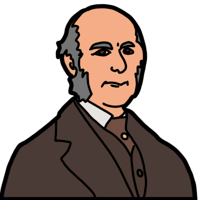 A color bust-length portrait of Francis Galton, the 'father of eugenics,' who is a white man with a bald top and grey sideburns wearing a brown suit.